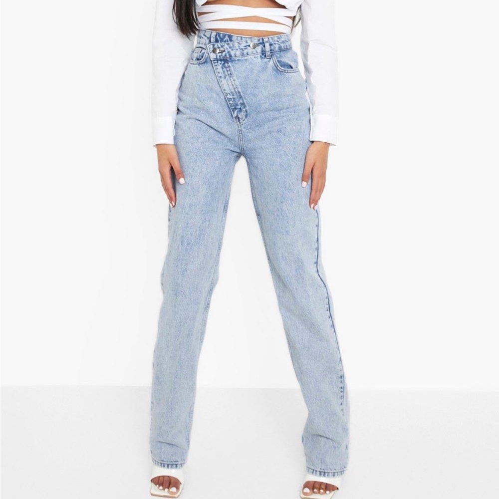 BooHoo cross front jeans long leg